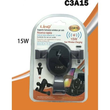 Trade Shop - QI 15W DRAHTLOSES SCHNELLLADEN SMARTPHONE-AUTOLADEGERÄT HALTER C3A15 -