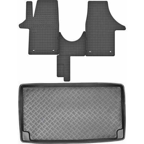 Juego de alfombrillas de goma para Volkswagen Caravelle T5 VAN (2003-2015) + alfombrilla para el maletero. (1/5)