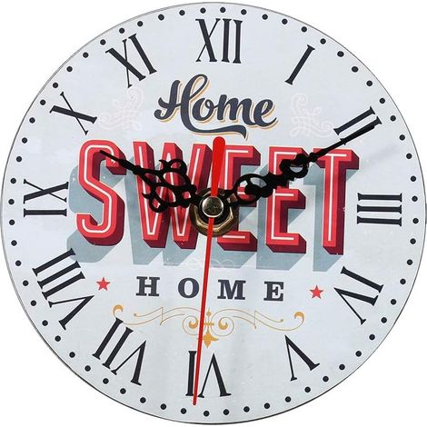 Horloge en Bois, Horloge Murale en Bois, Horloge Murale Rustique en détresse, horloges murales Rondes en Bois rétro Vintage, horloges silencieuses sans tic-tac pour la décoration du Salon(7) (1/5)
