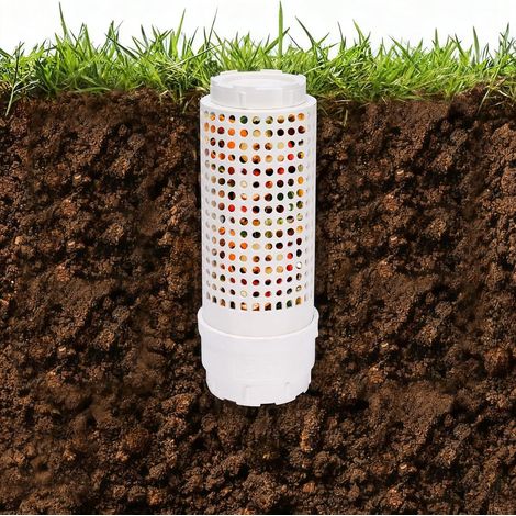 Composteur Jardin Mini, Tour a vers avec Couvercle et Aeration Lombricomposteur compact avec trous d'aération à 360° et couvercle sécurisé format 11 x 11 x 29 cm pour potager surélevé. (1/5)