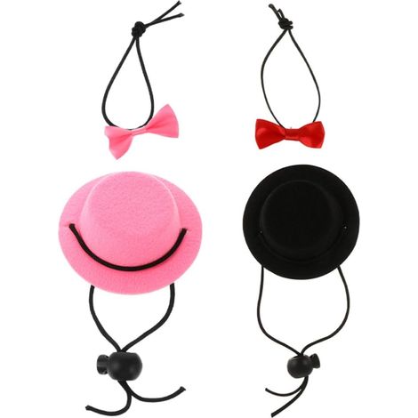 Eleganti cappellini per animali domestici con fiocchi e tessuto (1/5)