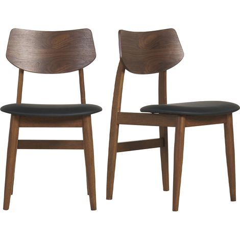 Sedie design in legno scuro e nero (set di 2) ELION (1/5)