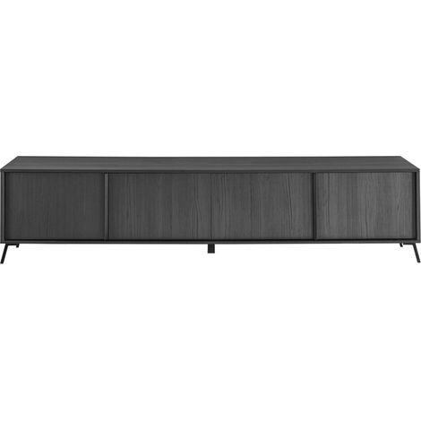 Meuble TV 4 puertas SKY. Color roble negro, ideal para un salón moderno
