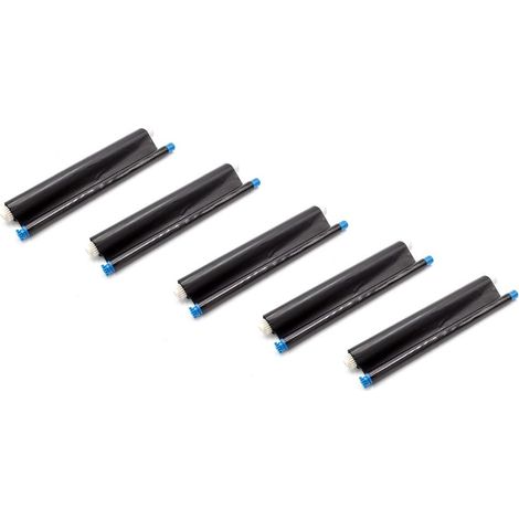 vhbw 5-Pack Thermal Fax Ribbon compatible with Panasonic KX-FC 266 Fax Machine - Compatible Fax Roll 30 m Without Chip