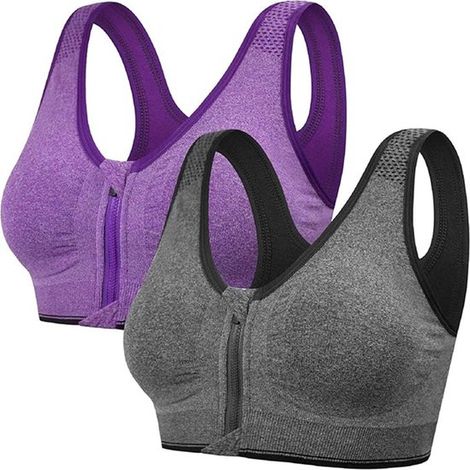 BH de Fitness avec fermeture éclair - Sous-vêtements pour femme - Sport - 2 pièces (1/5)