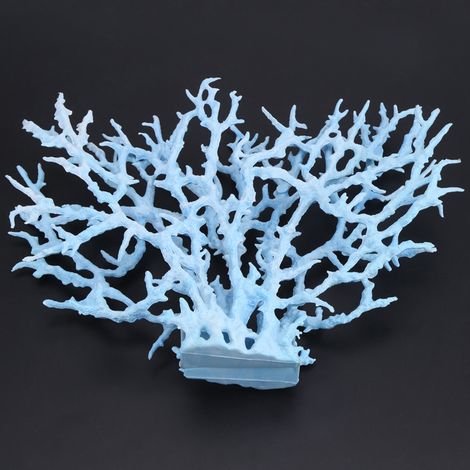Plante ornementale en corail artificiel en plastique, grande taille bleue, idéale pour aquarium ou bassin. (1/5)