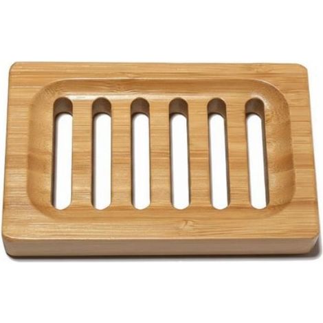 Support de savon, carré, couleur bois, salle de bain (1/3)