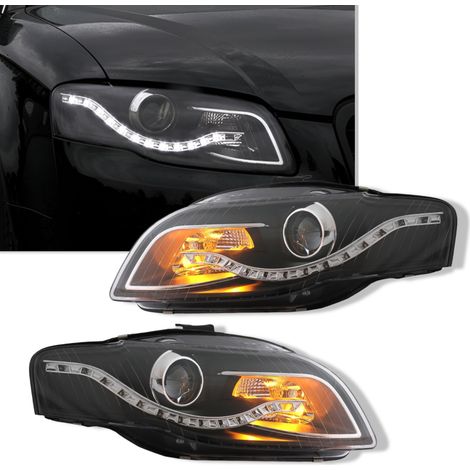 Faros con luz de estacionamiento AUDI A4 B7 11 04-03 08 NEGRO