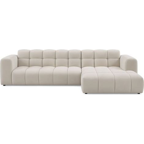 Selsey Boloon - Canapé d'angle - 300 cm - velours Gris (1/4)