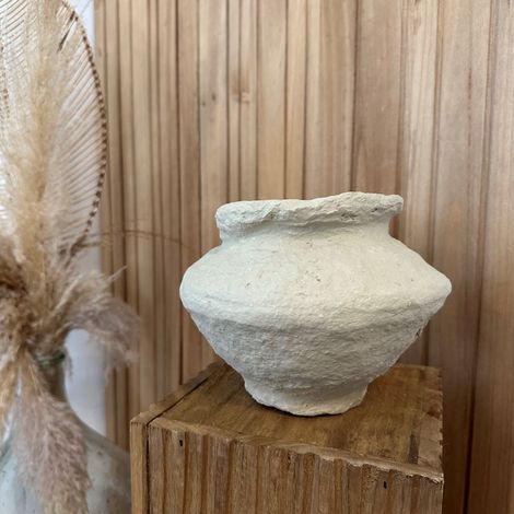 Vase pour fleurs sèches en papier mâché H15 D18cm (1/4)