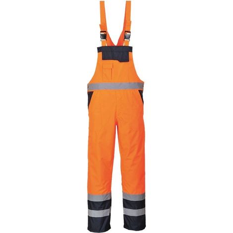 Cotte à bretelles Haute Visibilité bicolore matelassée Portwest Orange XL. (1/2)