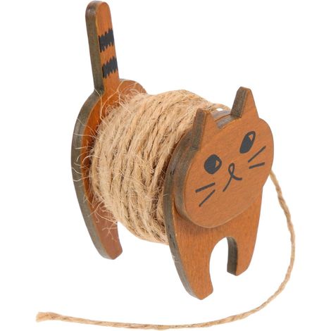 Range-cordon Chat en Bois, Support Compact pour Câbles, Décor Bureau (1/5)