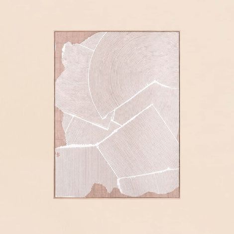Toile abstraite à effet matière relief blanche 60x80cm (1/5)