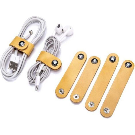 Organisateur de cordon Clip de cordon en cuir Organisateur de cordon Support USB Organisateur de cordon Support de cordon 4pcs
