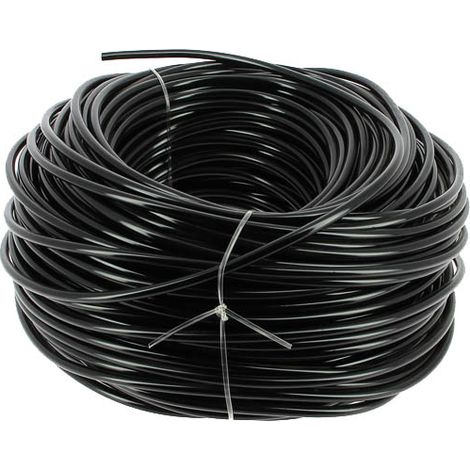 Tuyau d'alimentation pour arrosage enterré Ø4x6mm noir – Opaque et résistant aux UV – Longueur 100ml – Pour pose enterrée ou en surface – Irrigaronne (1/4)
