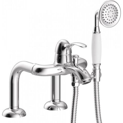 Mitigeur bain d’étagère Douchette à main anticalcaire. Flexible double agrafage - TRES 24219401 (1/2)