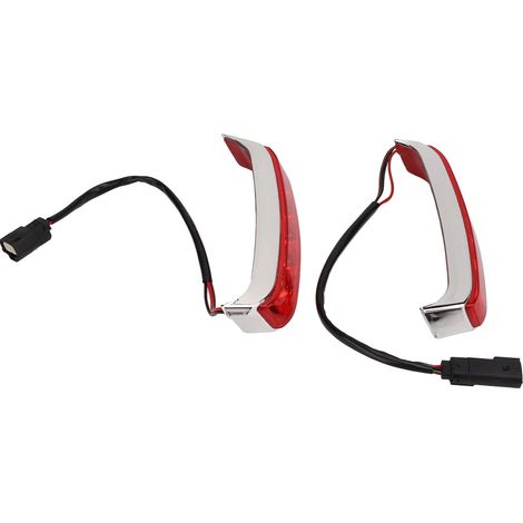 Lot de 2 feux de sacoches LED pour moto, feux stop gauche et droit, de remplacement pour Ultra Limited FLHTK, coque électroplaquée, lentille rouge (1/5)