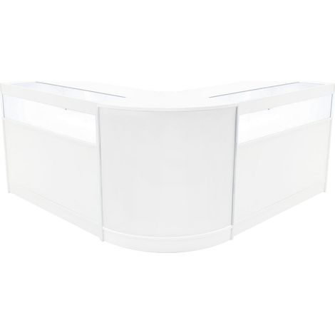 Set Banconi Iris LED Acero B1200 CM60 con Ante Scorrevoli e Serratura 3 Mobili per Negozio con Vetrina in Vetro, Mensole Interne, Angolo Chiuso e Illuminazione Bianca