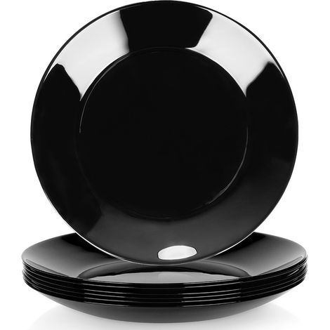 6x Kleine Dessertteller für Kuchen Dessert Schwarz Teller Set (1/5)
