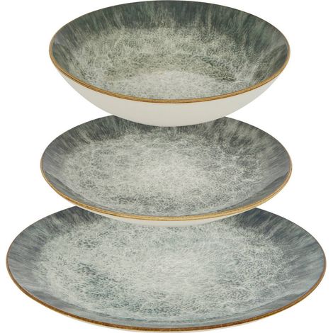 Service de table Juliette 12 pièce(s) vert L26,5xp2,4xH26,5cm - Atmosphera créateur d'intérieur (1/5)