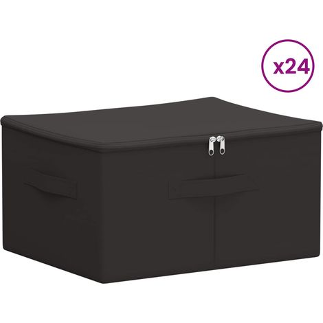 Caja de Almacenamiento 24 pcs Gris antracita 50 x 30 x 25 cm vidaXL