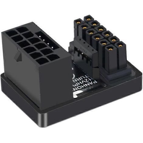 180° schwarzer Stecker-Buchse-Adapter 12VHPWR 12+4 16P 600W (1/5)