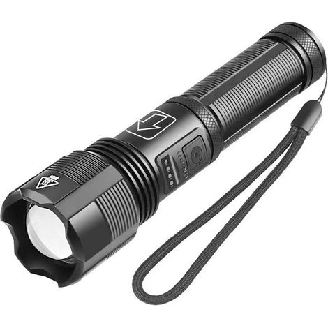 Lampe torche LED rechargeable super puissante 1000 lumens, 5 modes d'éclairage (1/4)