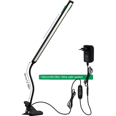 Lampe de culture, design à clip, col de cygne flexible, 30W (1/2)