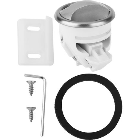 Interrupteurs, boutons, panneaux en acier inoxydable brossé et accessoires de verrouillage de porte en plastique ABS adaptés aux salles de bains, camping-cars, wagons-restaurants et yachts (argent). (1/5)