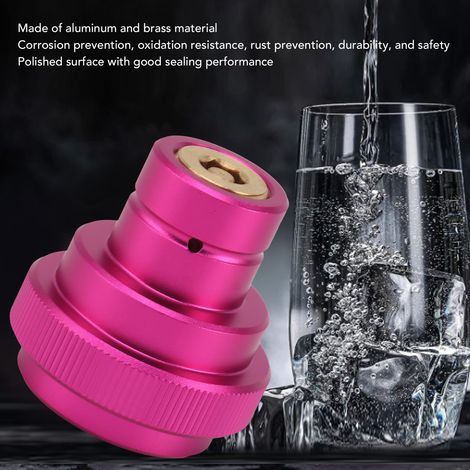 Ortviai Adaptateur CO2 Rapide pour Fontaine à Eau Pétillante – Filetage TR21-4, Aluminium et Laiton, Violet (1/4)