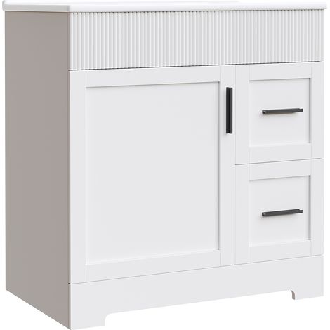 Mobile bagno moderno con lavabo in ceramica 81,5 x 47 x 85,5 cm bianco (1/5)