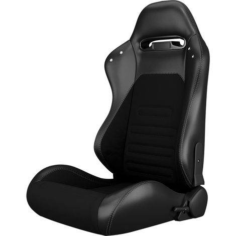 Universaler Rennsitz, verstellbare Rückenlehne 90 bis 180 Grad, PVC und Wildleder, Schwarz (1/5)