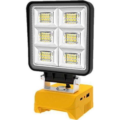 Lampe de travail LED rechargeable 48W. 5200 lm. portable. pour ateliers. camping. réparations automobiles et chantiers de construction (batterie non incluse). (1/4)