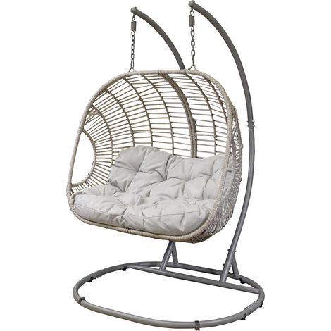 Dellonda DG61 Double Swinging Egg Chair with Cushion (1/5)
