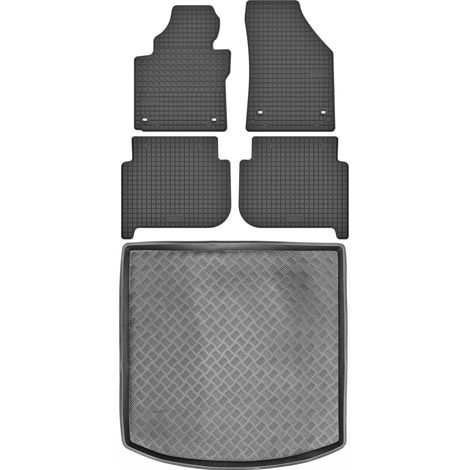 Volkswagen Touran I Minivan a partir de 2010 SET - Alfombrillas de goma para coche + alfombrilla para maletero (1/5)