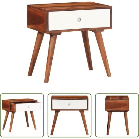 Holzbeistelltisch - Beistelltisch 45x30x45 cm Massivholz Akazie (1/5)