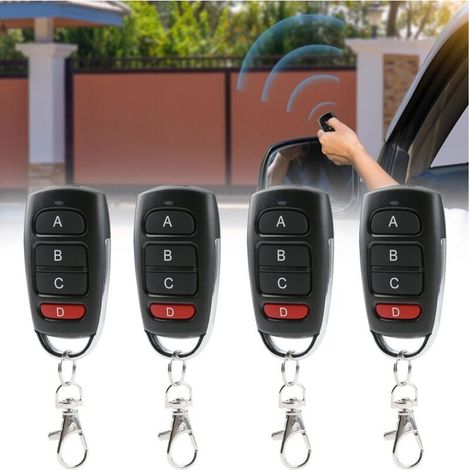 433MHZ Telecommande Portail 4 Pièces, Telecommande Universelle Duplicateur, Bip Portail Universelle, Telecommande Copieuse Convient aux Voitures, Portes de Garage, Portails (1/3)