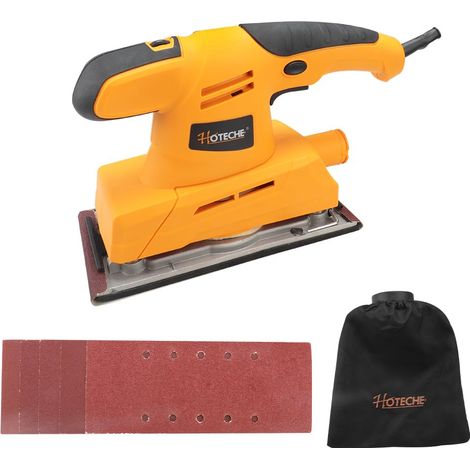 Ponceuse électrique 380 W 115 x 230 mm avec plaque de base en aluminium pour le bricolage, 7000-12000 tr/min, avec prise et fonction aspirateur (1/5)