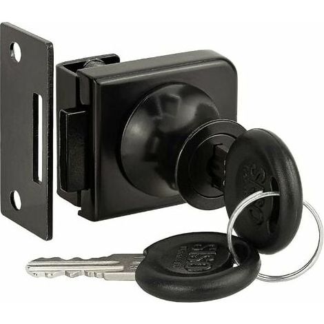 Cylinder Lock for Furniture Cabinet Lock Showcase Lock Black for Glass Cabinets and Furniture 2 Piece Pinch Glass Door Lock (1/5)