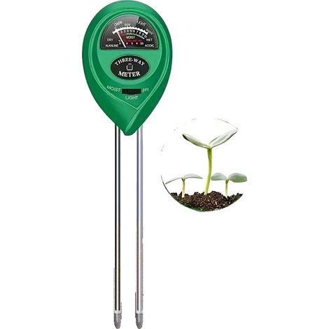 Boden-pH-Meter, misst pH, misst Feuchtigkeit, misst Sonnenlicht, ABS-Kunststoff, kompatibel mit verschiedenen Pflanzen (1/5)