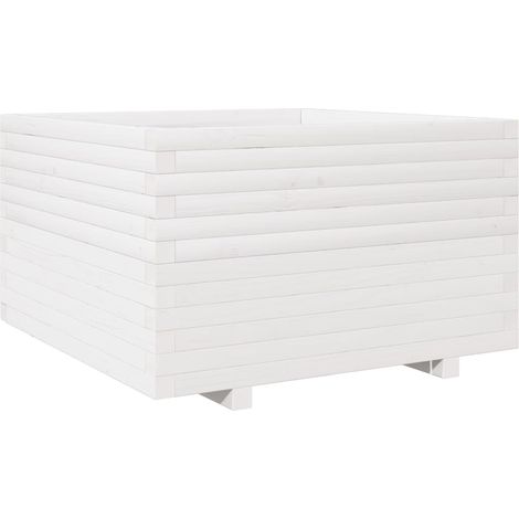 Maison Exclusive - Fioriera da Giardino Bianca 80x80x49,5cm Legno Massello di Pino
