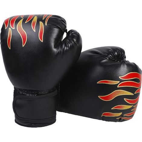 Guantoni da boxe per bambini - Guantoni da boxe in PU - Allenamento di boxe per bambini dai 3 ai 12 anni (neri) (1/5)