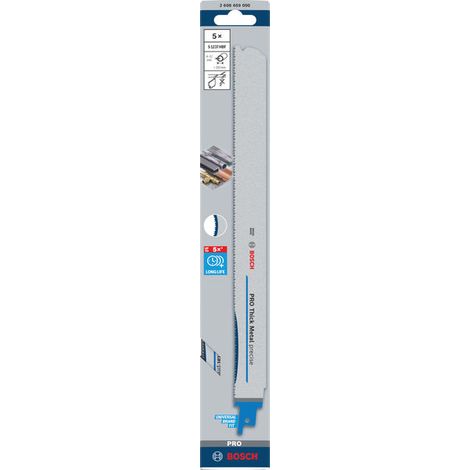 Hoja de sierra de sable precisa para metal grueso profesional S1237HBF 5 piezas - B 2608659000