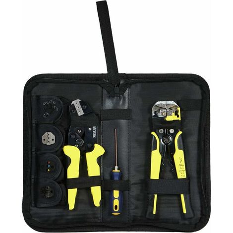 Pince à Sertir et Pince à Dénuder, Outil de Sertissage pour Câbles AWG 26-10 (0.14-6 mm²) et Dénudage AWG 24-10 (0.2-6.0 mm²) (1/5)