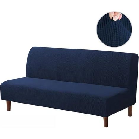 Housse Clic Clac Housse Canape Lit,190-210cm Extensible Anti-Taches Couvre Protection canapé sans Bras,Marine (1/5)