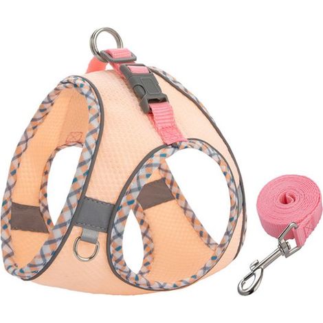 Arnés para gatos,Arnés para perros pequeños,Arnés ajustable para gatos,Chaleco reflectante transpirable a cuadros (1/5)