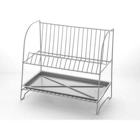 Secador de platos retro 40 plateado -metálico