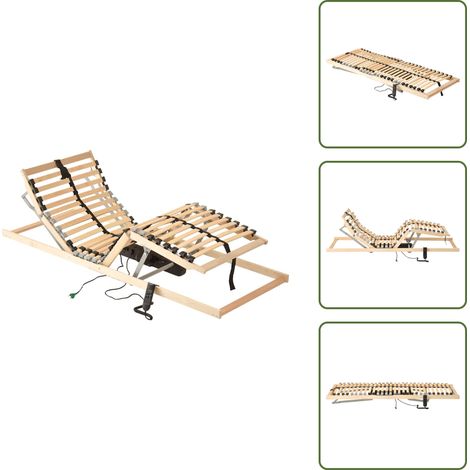 Sommier à lattes électrique sans matelas avec 7 zones 70x200 cm - Sommier Électrique - Sommier À Lattes - Sommier Ajustable - Lit Électrique - Lit Avec Réglage Hauteur (1/5)