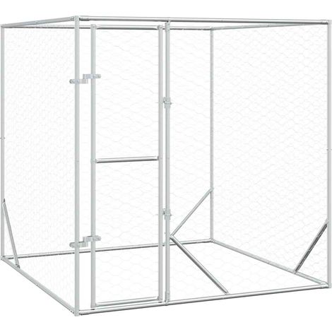 Maison Exclusive - Outdoor-Hundezwinger Silbern 2x2x2 m Verzinkte