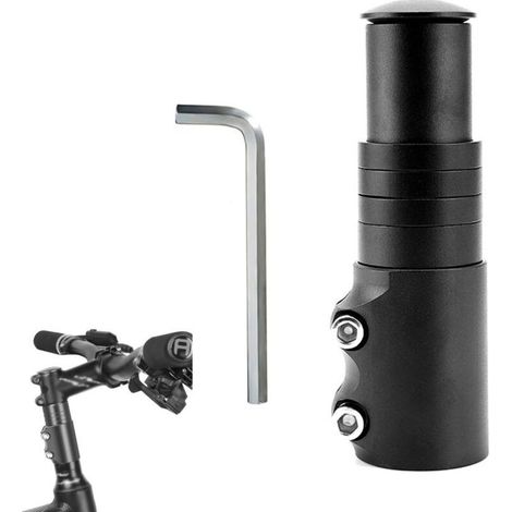 Rehausse of potence bicycle ATV and road adapter adjustable for height of handlebar compatible 1 1/8″ includes key Allen (1/4)